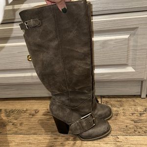 Nine West Vintage America Platform Grey Distressed Tall Boots